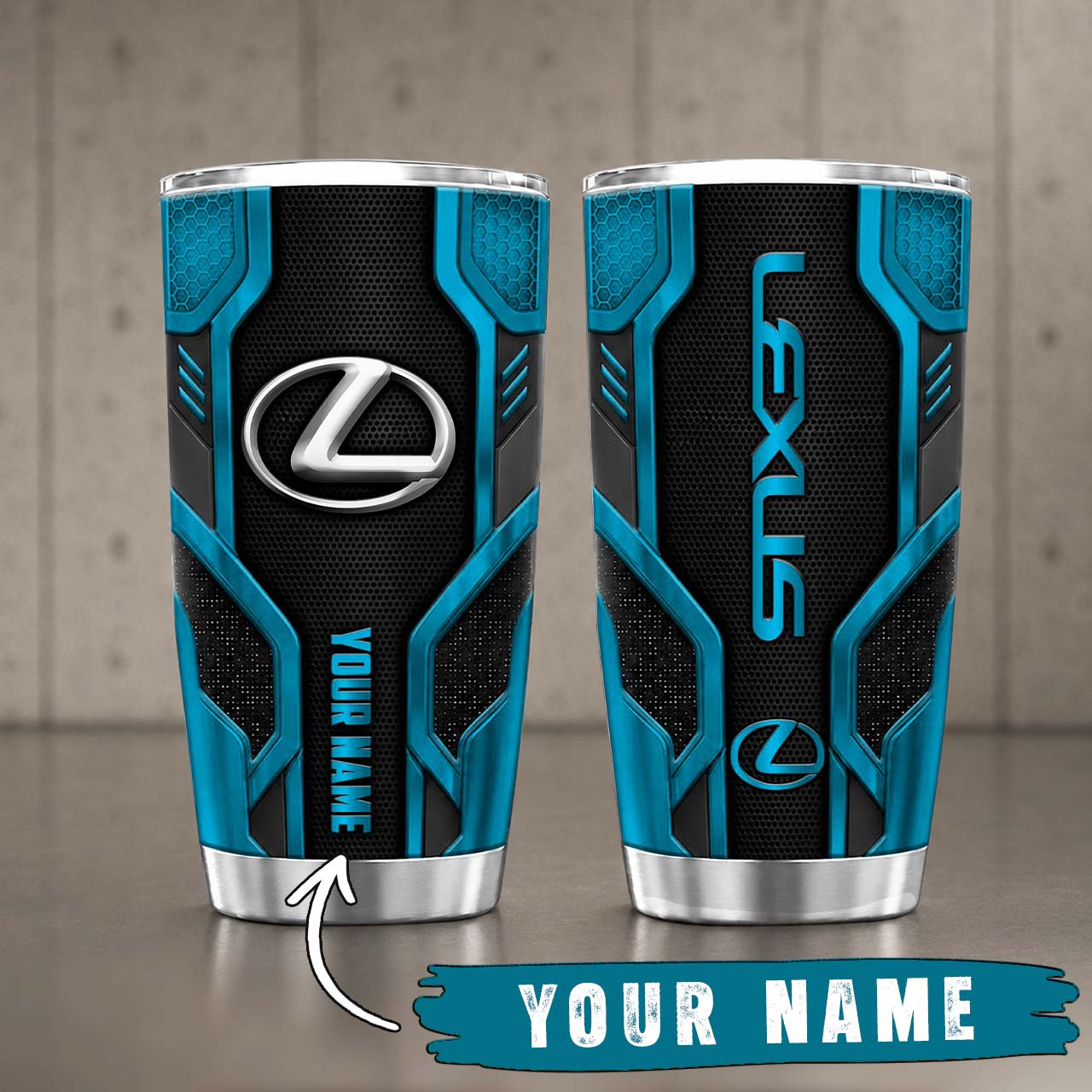 Gobelet Isotherme Lexus 20oz | Mug de Voyage Armure Carbone 3D – Image 3