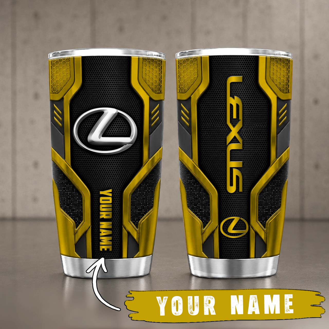 Gobelet Isotherme Lexus 20oz | Mug de Voyage Armure Carbone 3D – Image 2