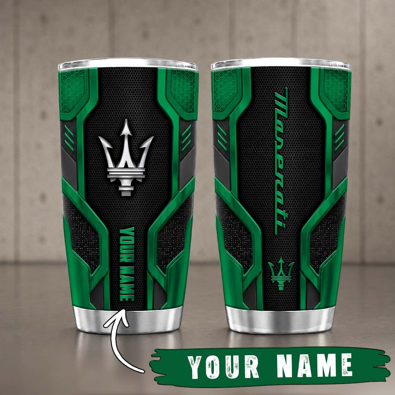 Gobelet Isotherme Maserati 20oz | Mug de Voyage Armure Carbone 3D – Image 7