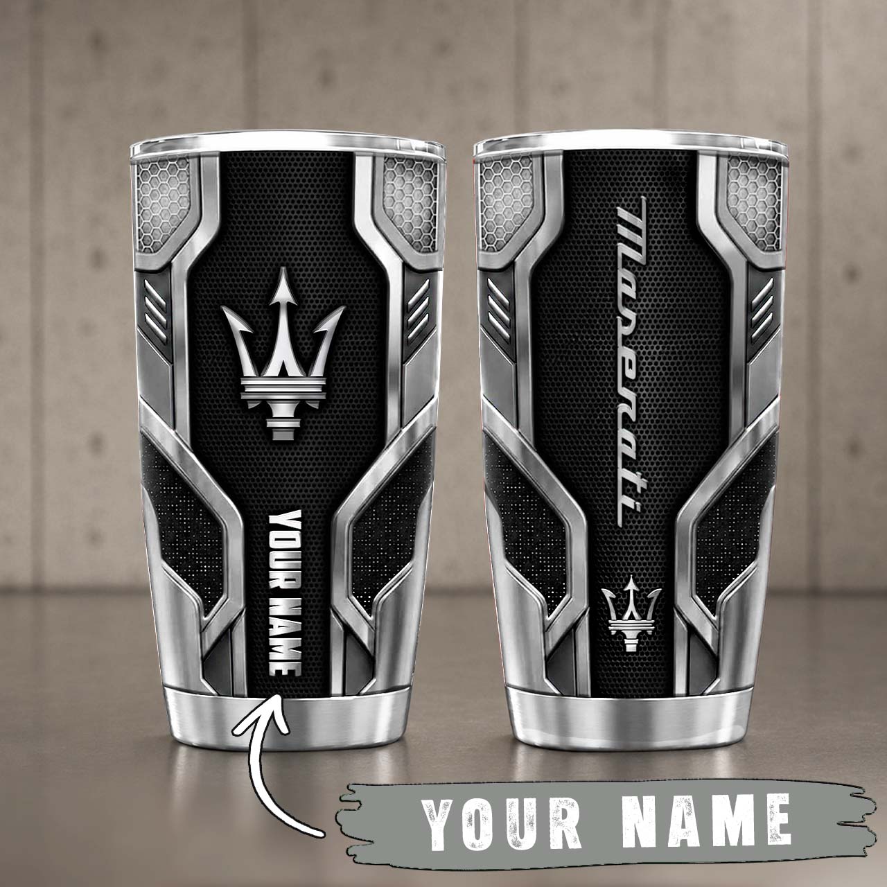 Gobelet Isotherme Maserati 20oz | Mug de Voyage Armure Carbone 3D – Image 6