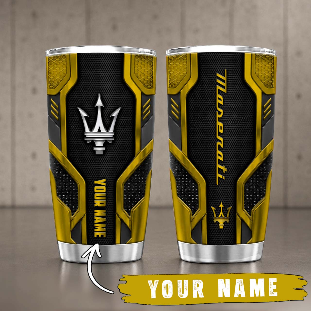 Gobelet Isotherme Maserati 20oz | Mug de Voyage Armure Carbone 3D – Image 2