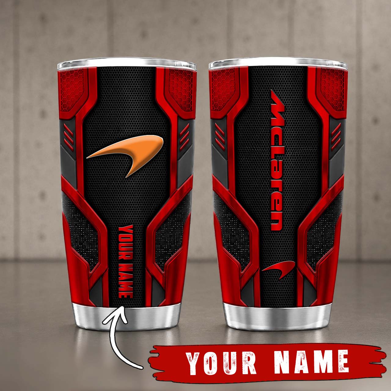 Gobelet Isotherme McLaren 20oz | Mug de Voyage Armure Carbone 3D