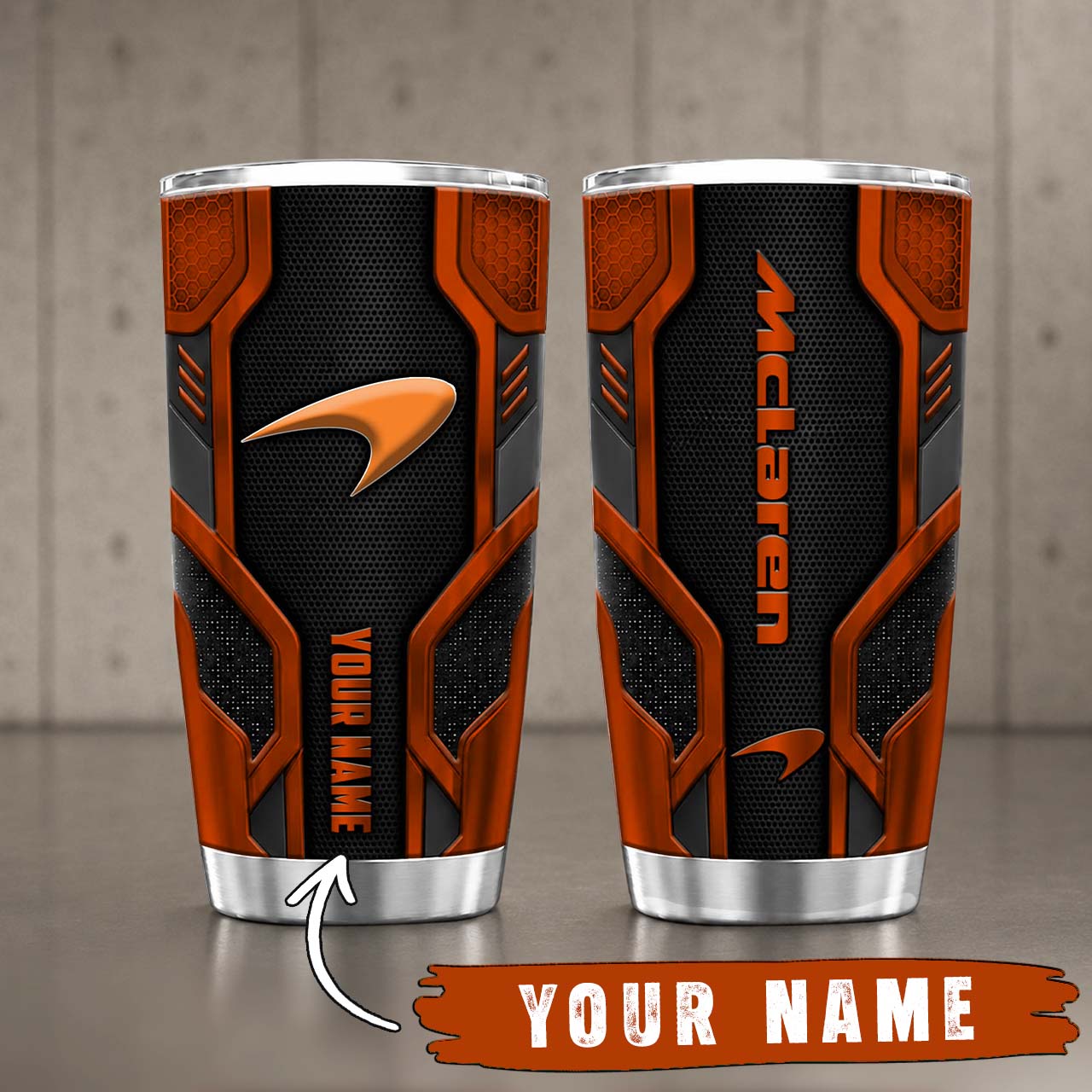 Gobelet Isotherme McLaren 20oz | Mug de Voyage Armure Carbone 3D – Image 4