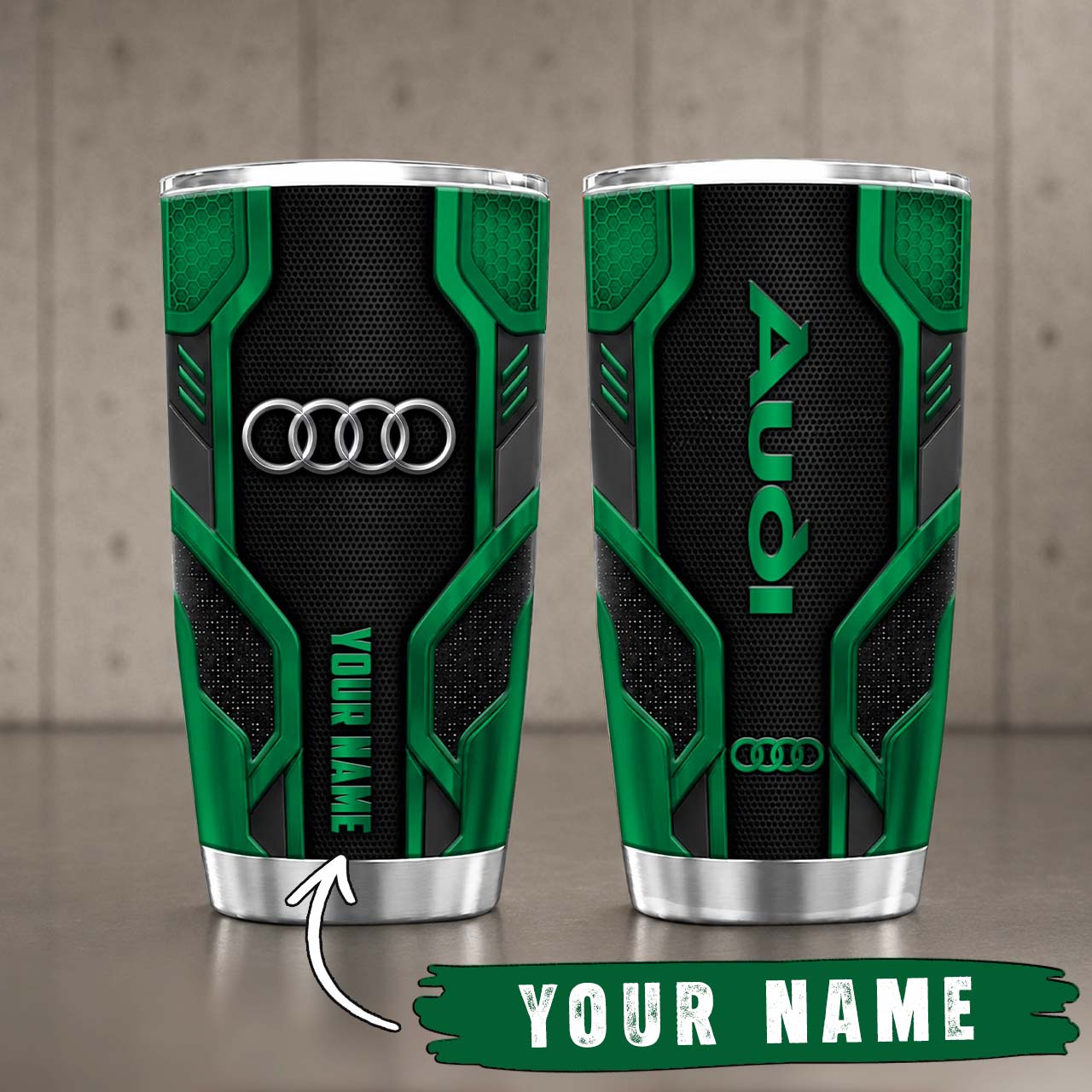 Gobelet Isotherme Audi 20oz | Mug de Voyage Armure Carbone 3D – Image 7