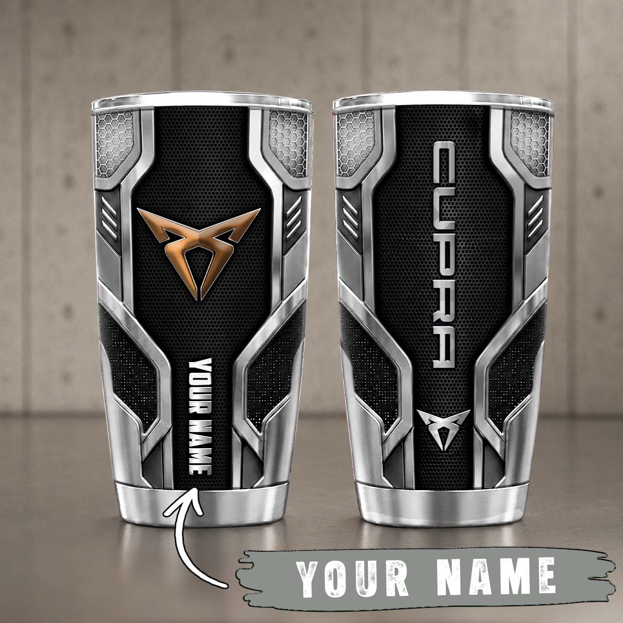 Gobelet Isotherme Cupra 20oz | Mug de Voyage Armure Carbone 3D – Image 6