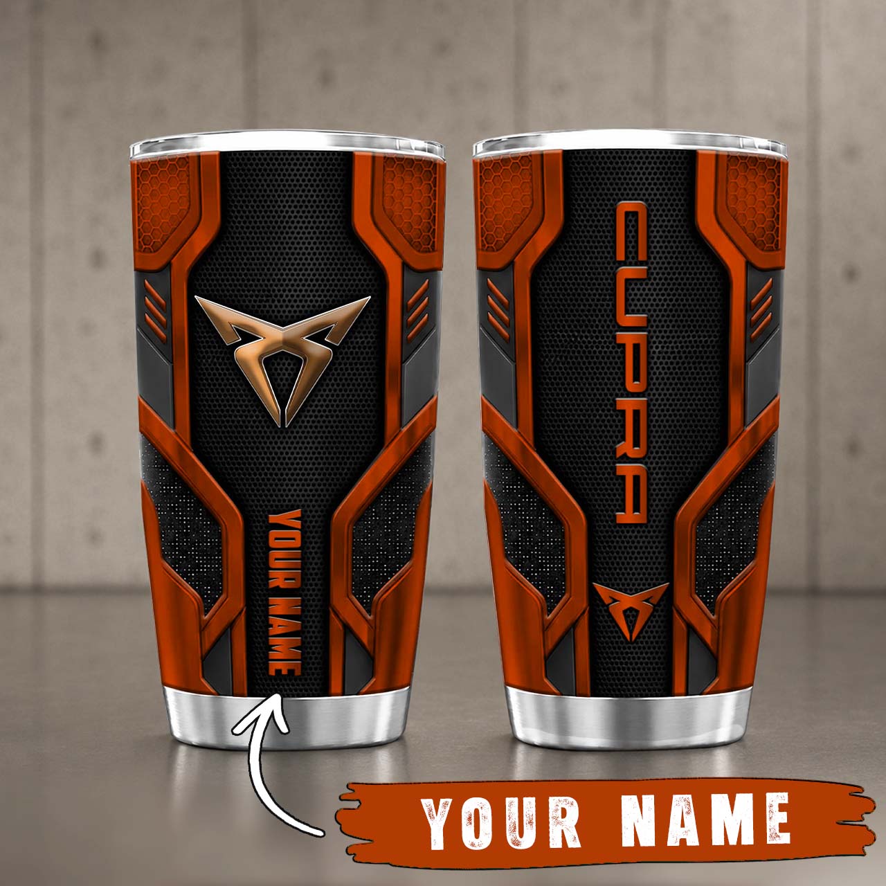 Gobelet Isotherme Cupra 20oz | Mug de Voyage Armure Carbone 3D – Image 4
