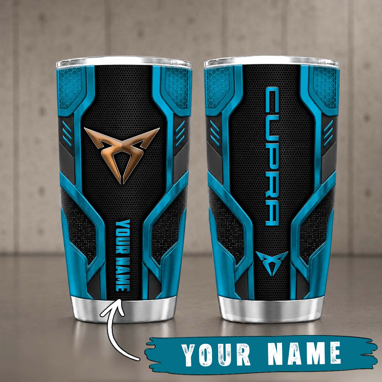 Gobelet Isotherme Cupra 20oz | Mug de Voyage Armure Carbone 3D – Image 3