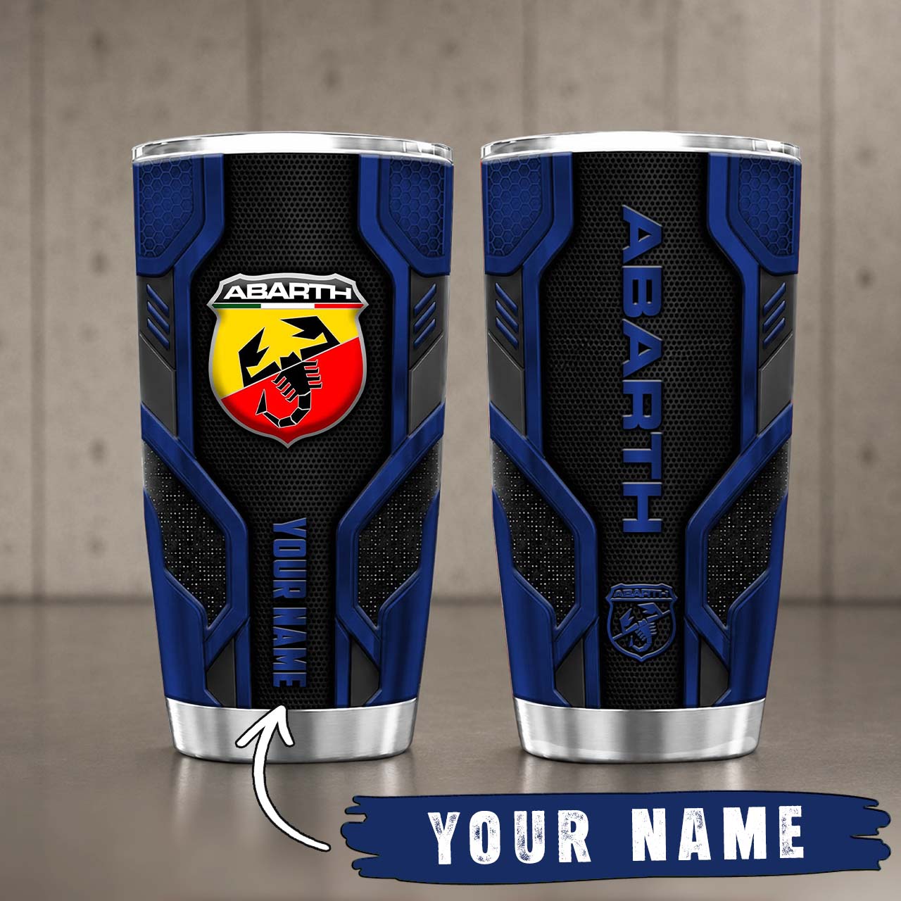 Gobelet Isotherme Abarth 20oz | Mug de Voyage Armure Carbone 3D – Image 8