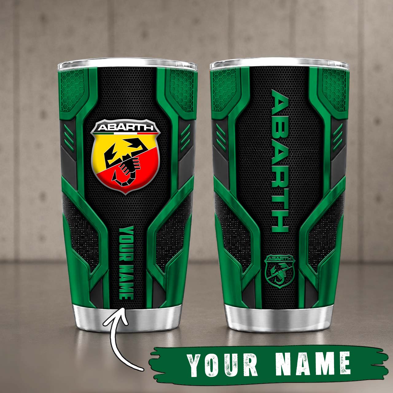 Gobelet Isotherme Abarth 20oz | Mug de Voyage Armure Carbone 3D – Image 7