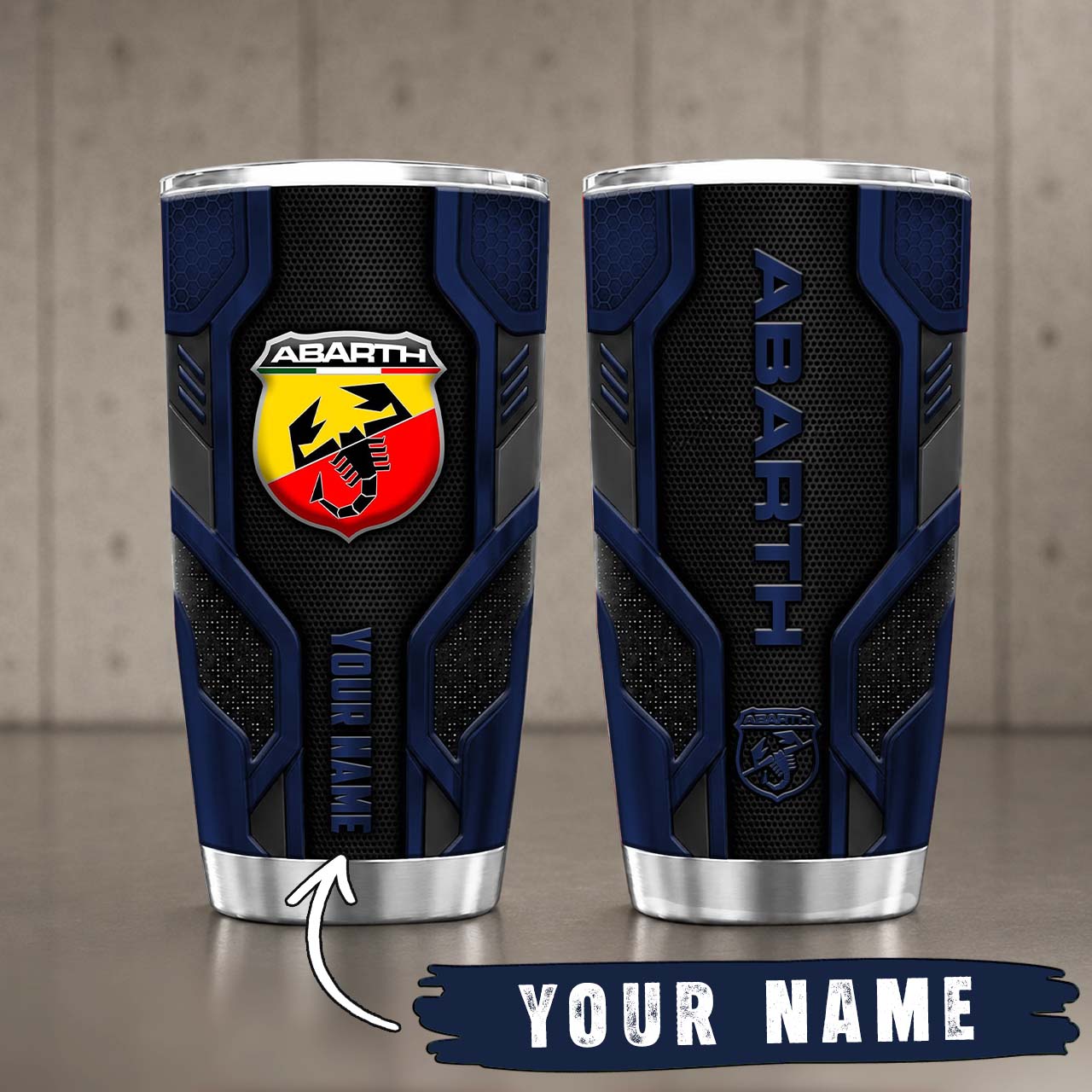 Gobelet Isotherme Abarth 20oz | Mug de Voyage Armure Carbone 3D – Image 5