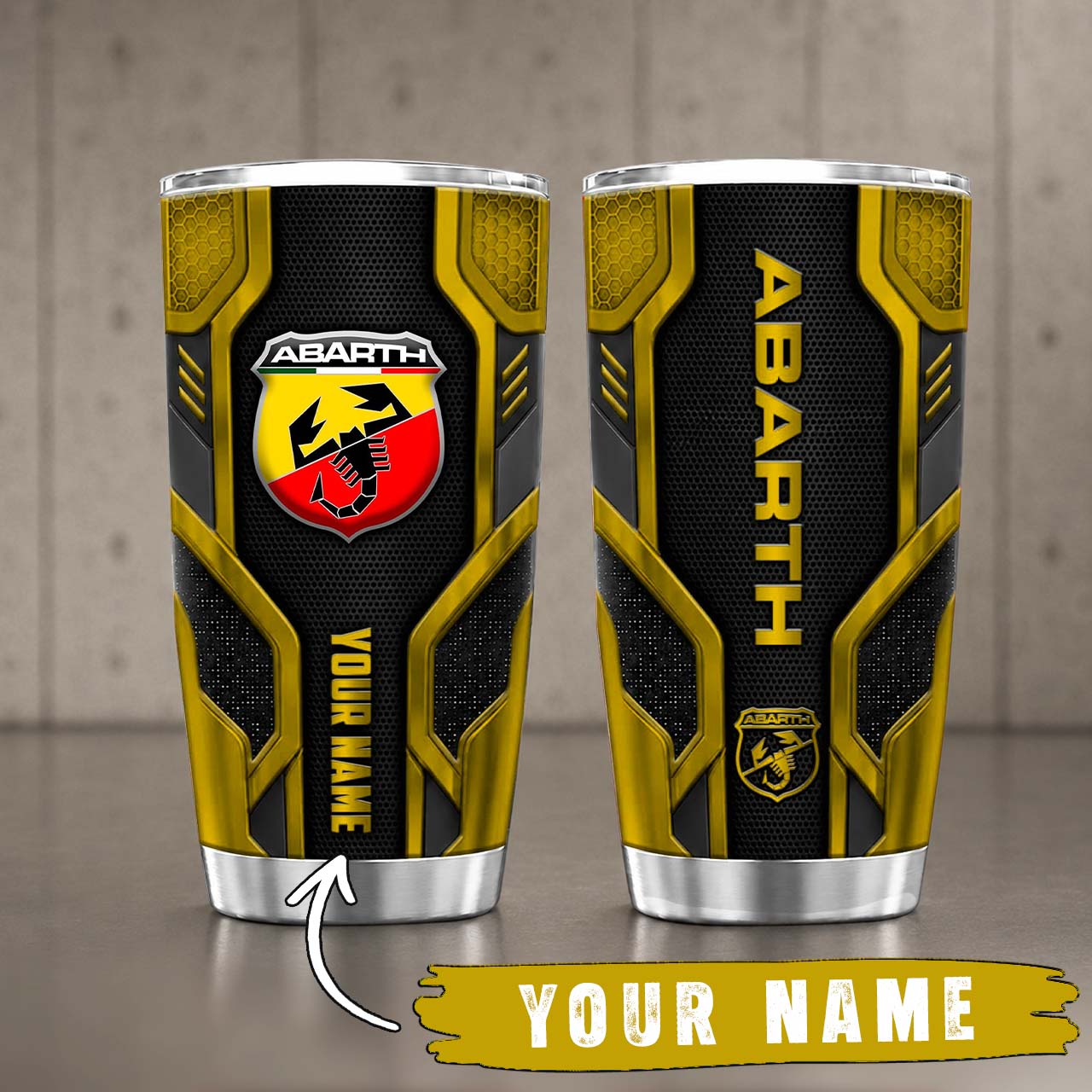 Gobelet Isotherme Abarth 20oz | Mug de Voyage Armure Carbone 3D – Image 2