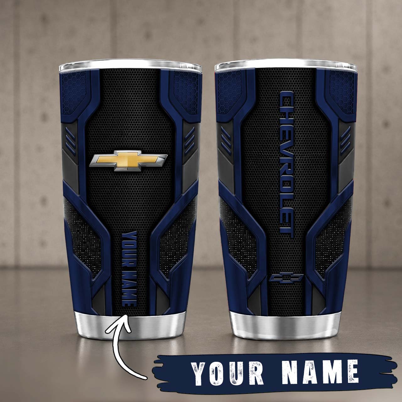 Gobelet Isotherme Chevrolet 20oz | Mug de Voyage Armure Carbone 3D – Image 5