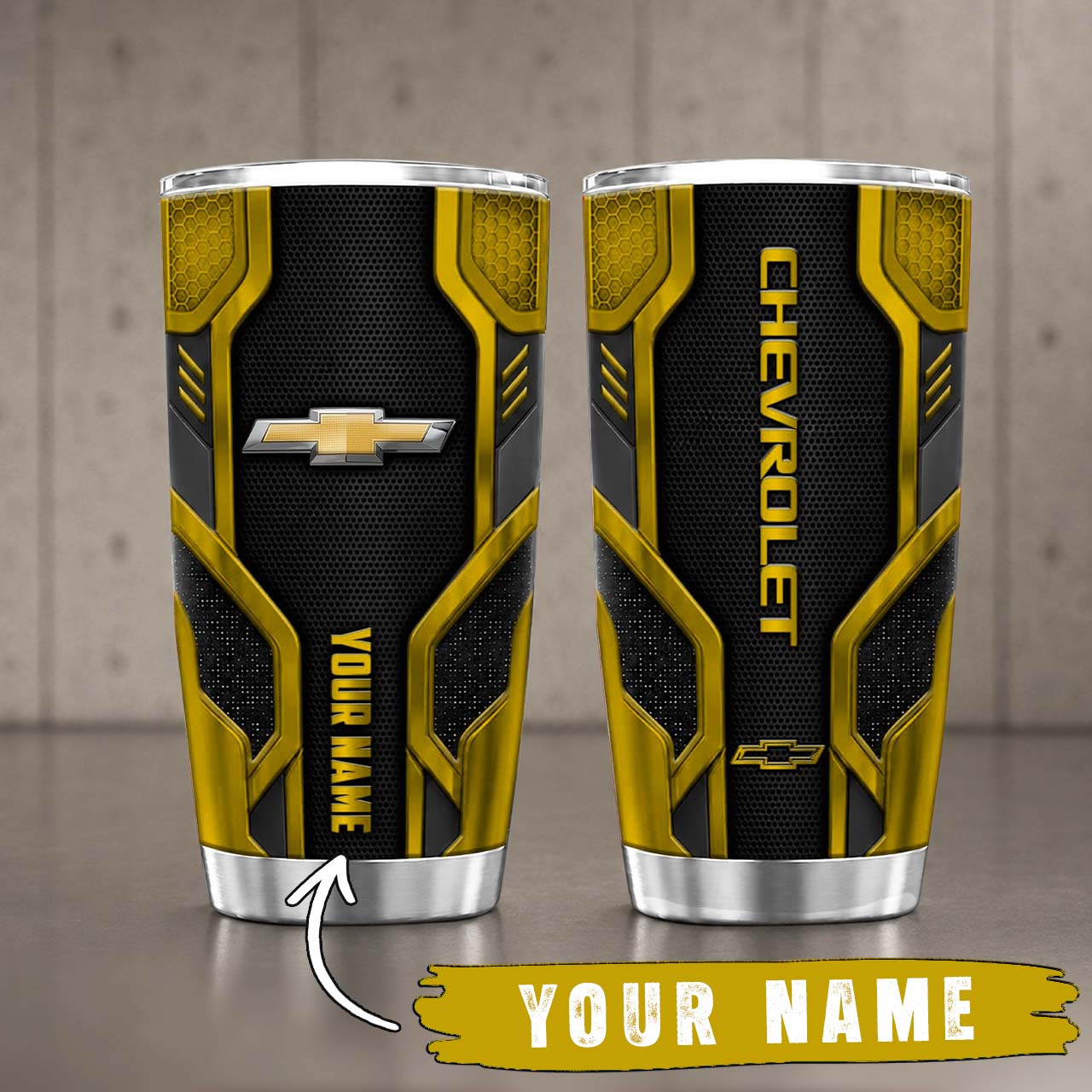 Gobelet Isotherme Chevrolet 20oz | Mug de Voyage Armure Carbone 3D – Image 2