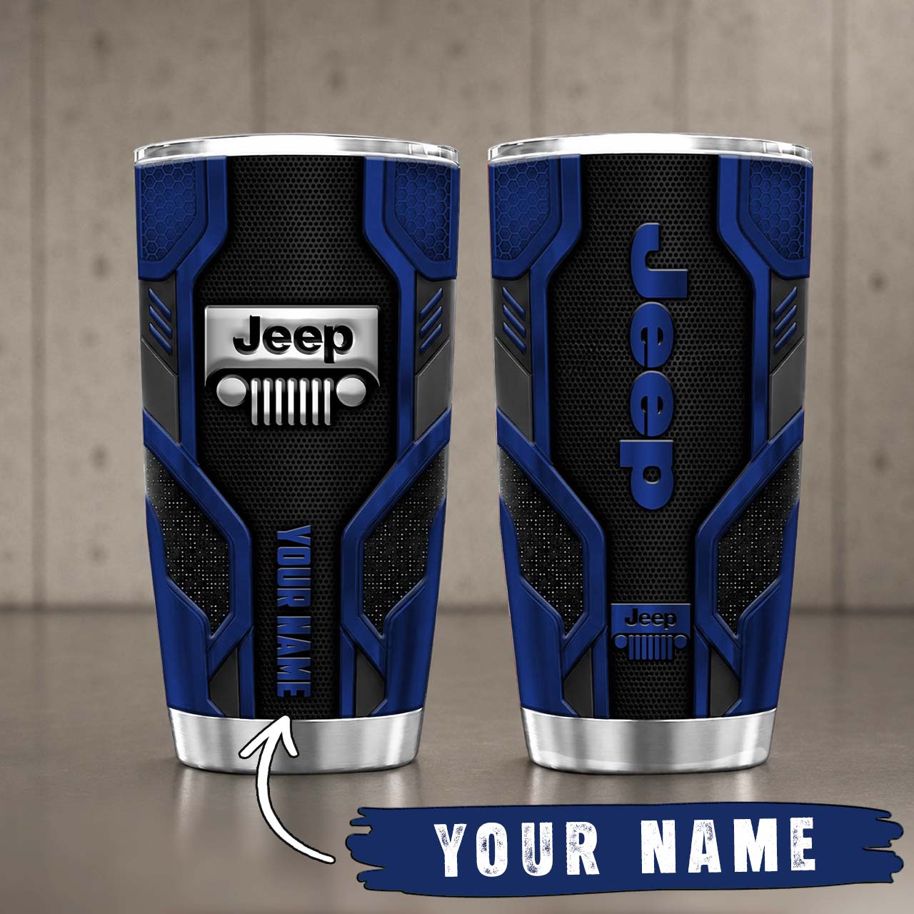 Gobelet Isotherme Jeep 20oz | Mug de Voyage Armure Carbone 3D – Image 8