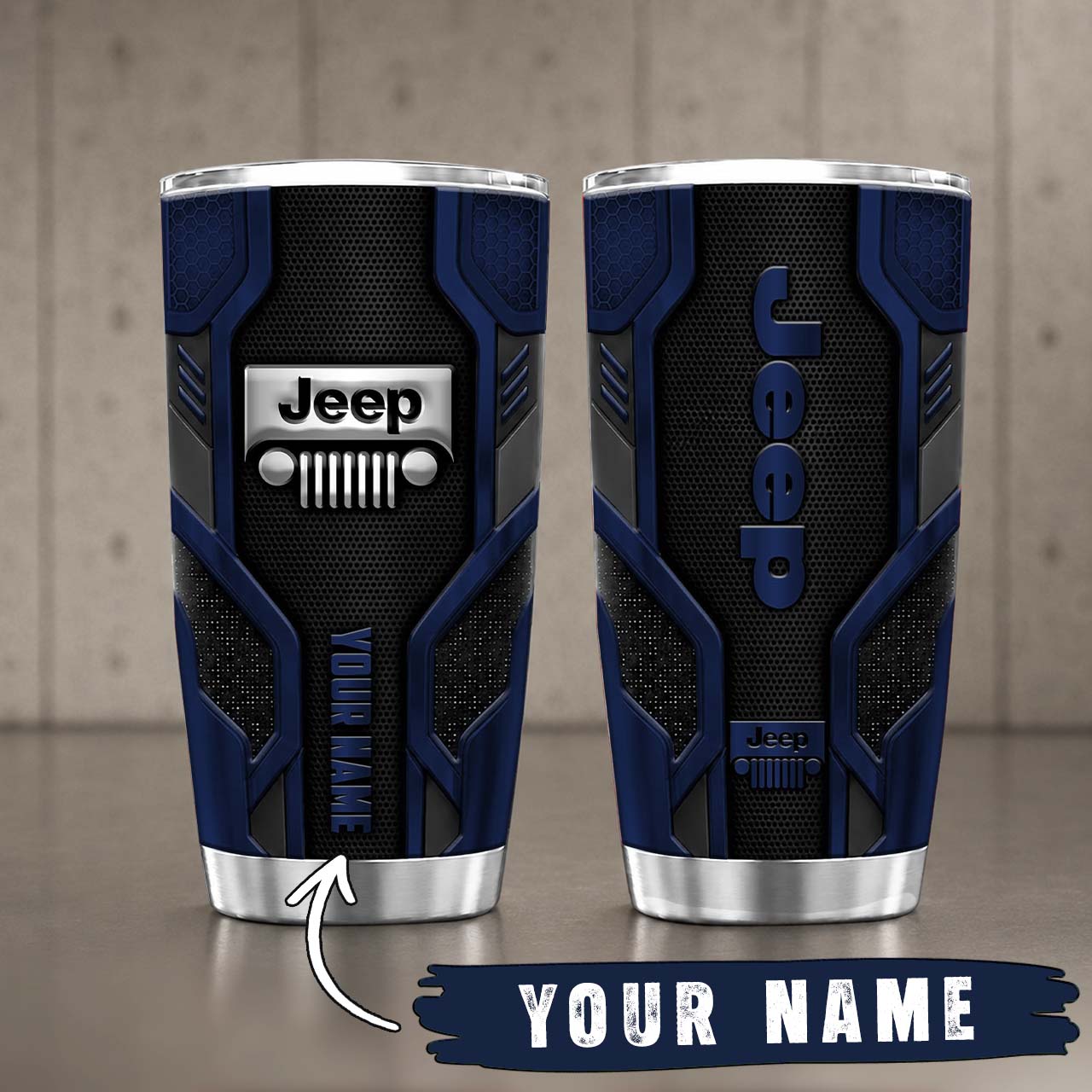 Gobelet Isotherme Jeep 20oz | Mug de Voyage Armure Carbone 3D – Image 5