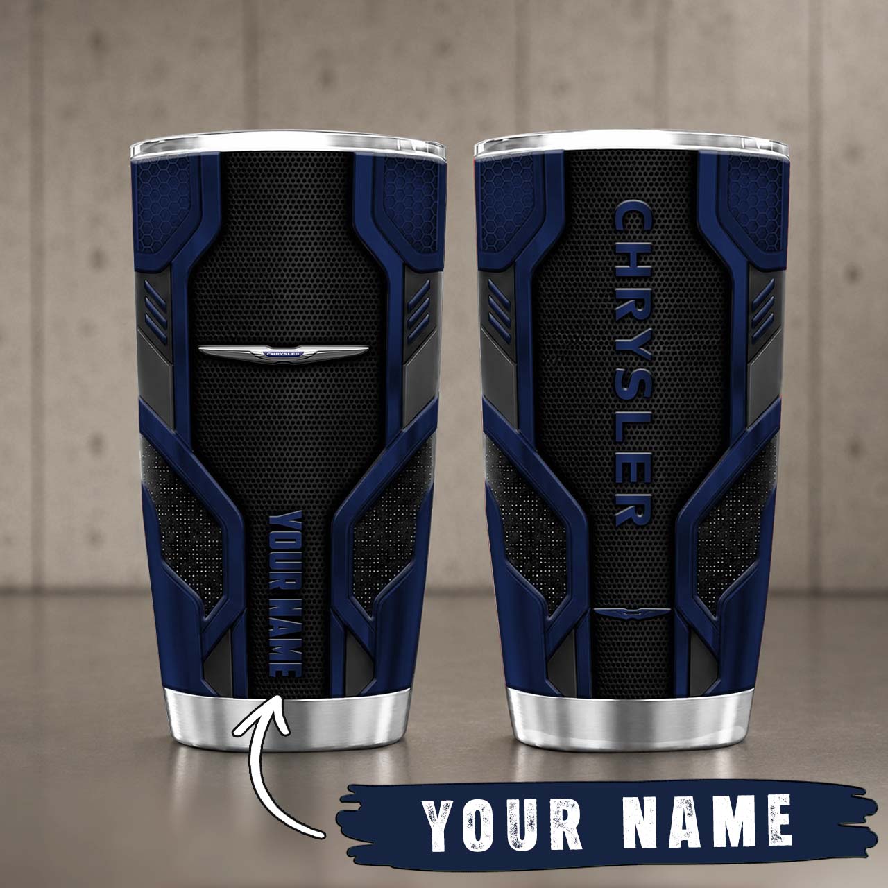 Gobelet Isotherme Chrysler 20oz | Mug de Voyage Armure Carbone 3D – Image 5