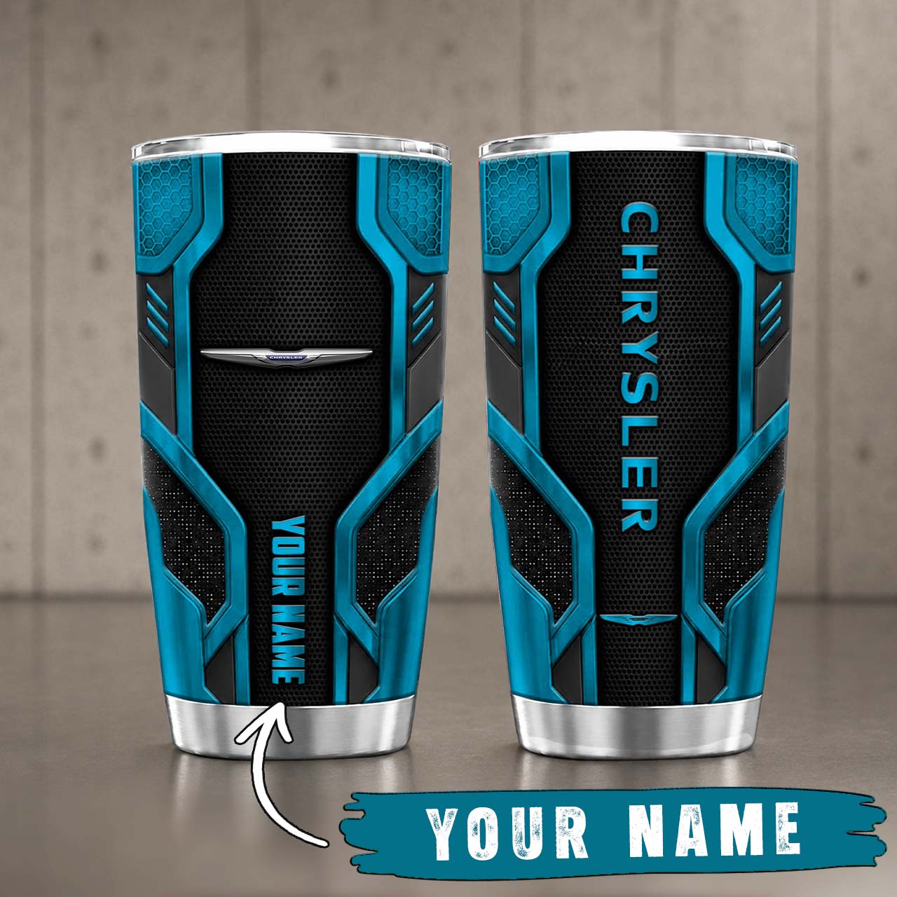 Gobelet Isotherme Chrysler 20oz | Mug de Voyage Armure Carbone 3D – Image 3