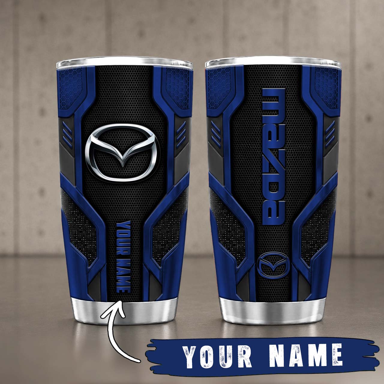 Gobelet Isotherme Mazda 20oz | Mug de Voyage Armure Carbone 3D – Image 8