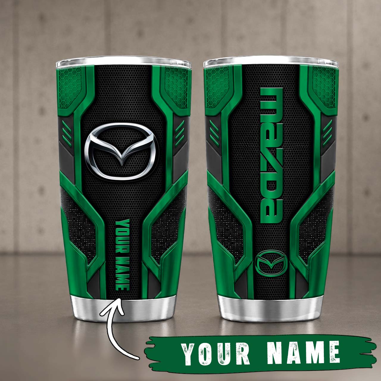 Gobelet Isotherme Mazda 20oz | Mug de Voyage Armure Carbone 3D – Image 7