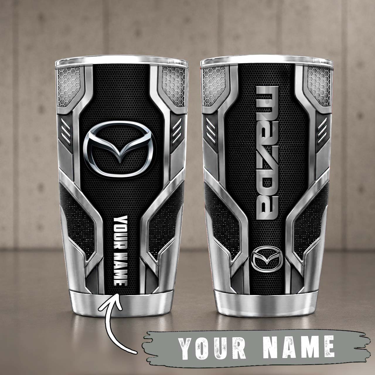 Gobelet Isotherme Mazda 20oz | Mug de Voyage Armure Carbone 3D – Image 6