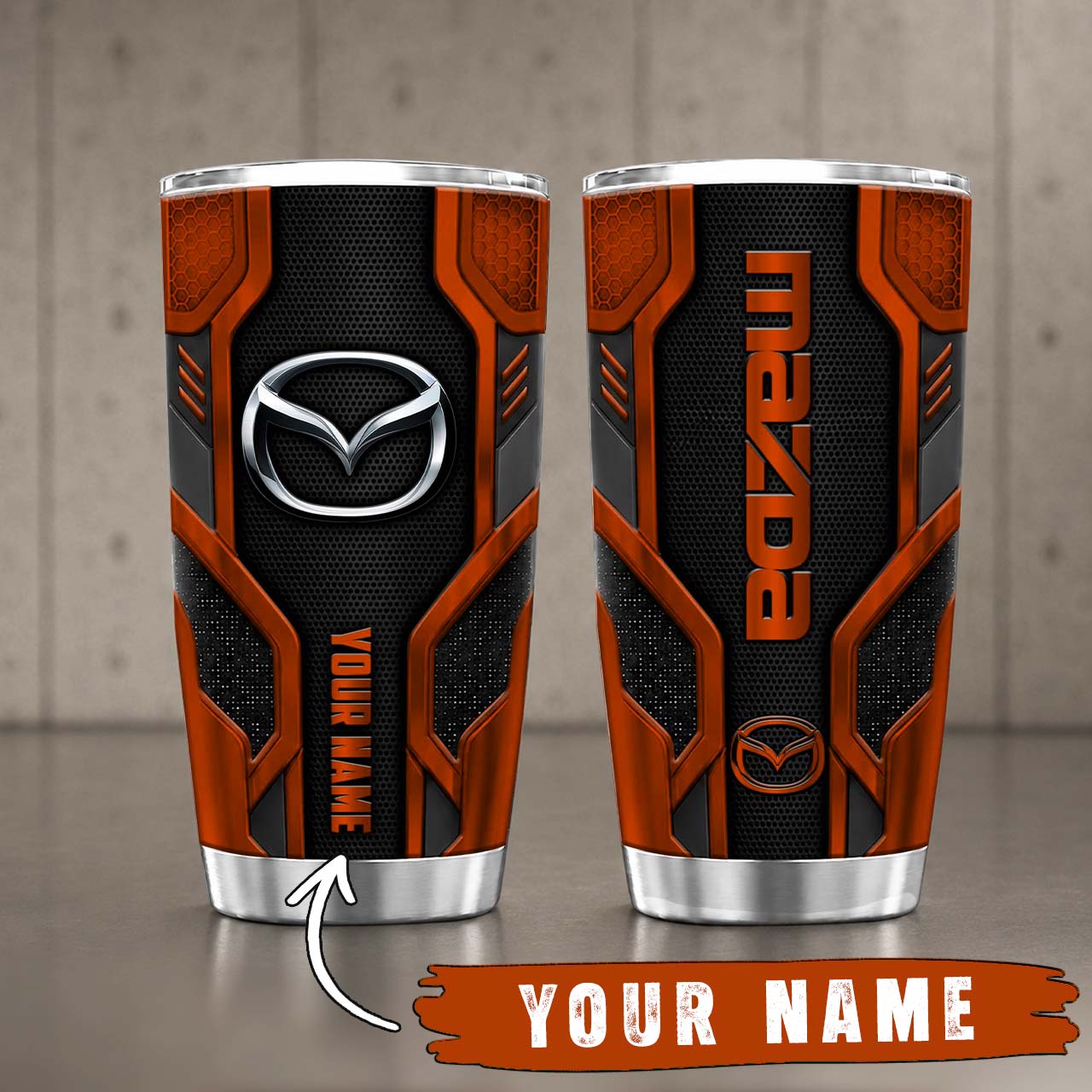 Gobelet Isotherme Mazda 20oz | Mug de Voyage Armure Carbone 3D – Image 4
