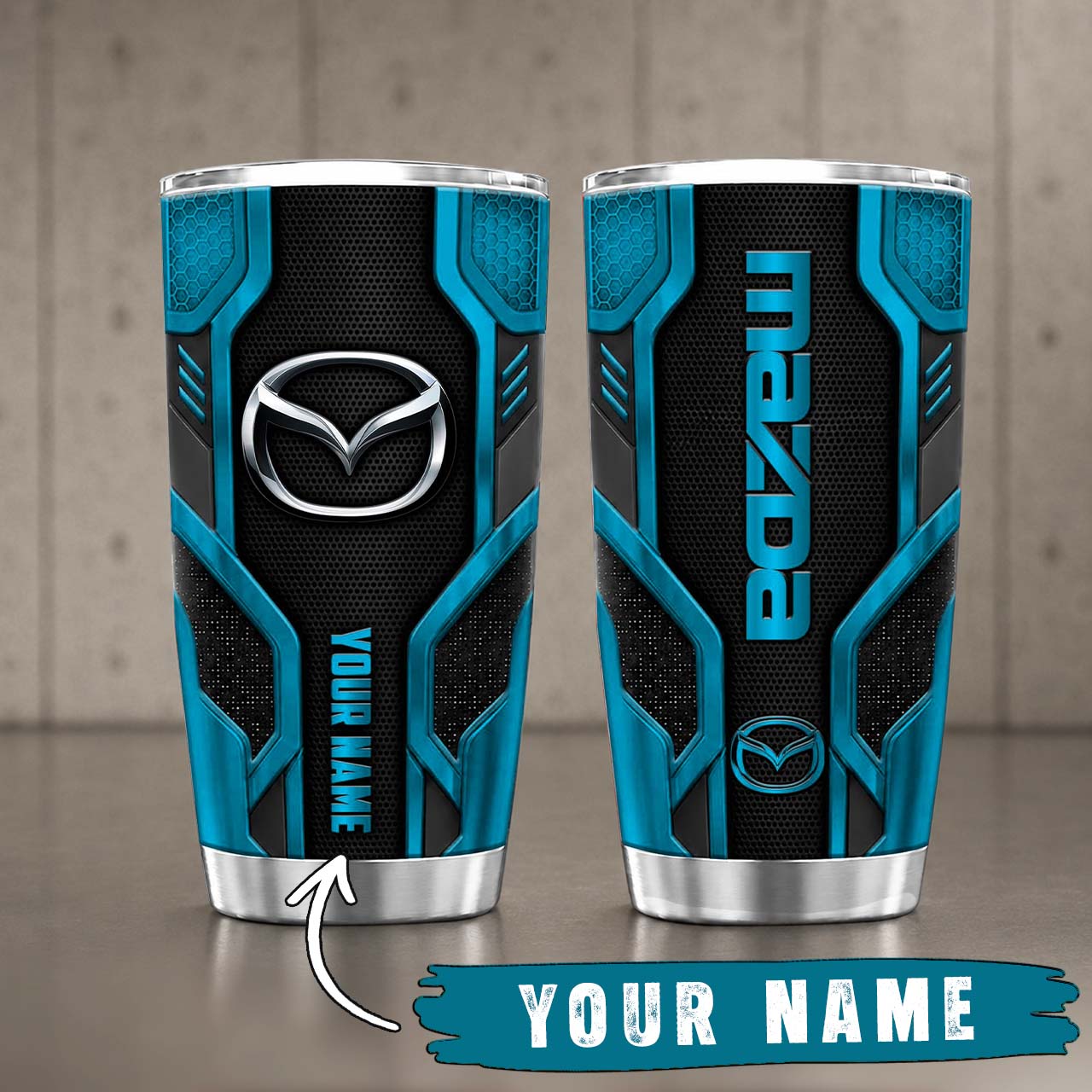 Gobelet Isotherme Mazda 20oz | Mug de Voyage Armure Carbone 3D – Image 3
