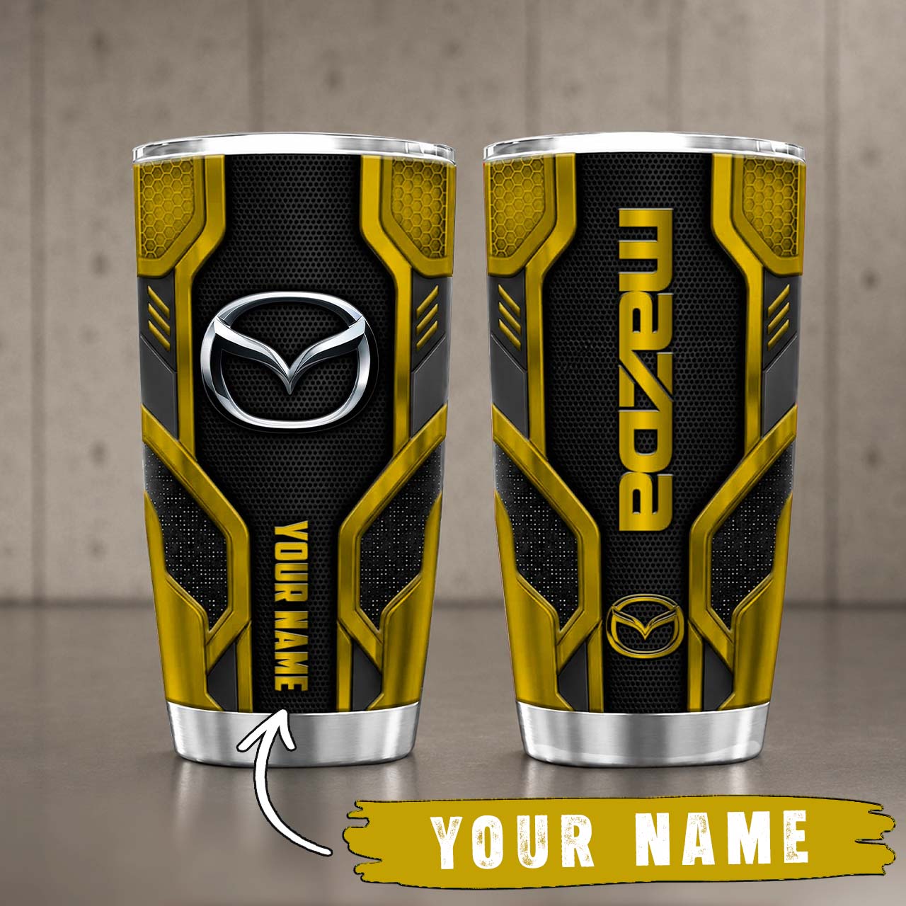 Gobelet Isotherme Mazda 20oz | Mug de Voyage Armure Carbone 3D – Image 2