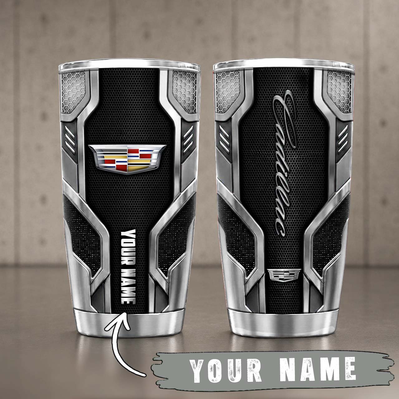 Gobelet Isotherme Cadillac 20oz | Mug de Voyage Armure Carbone 3D – Image 6