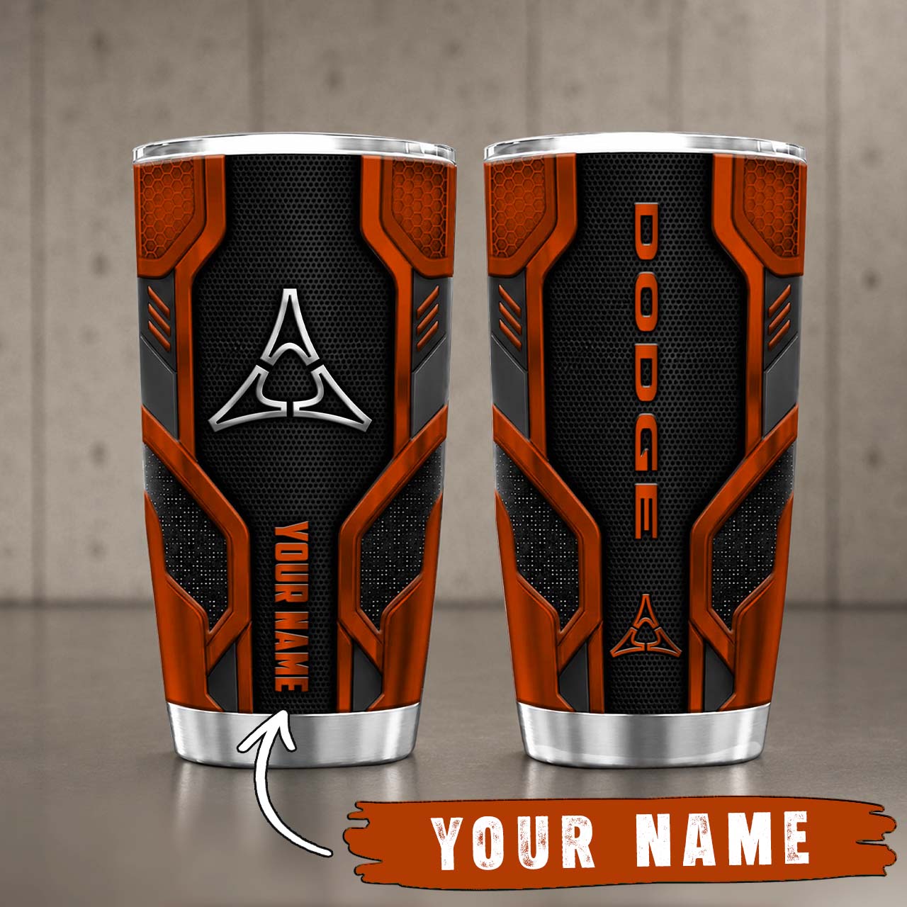 Gobelet Isotherme Dodge 20oz | Mug de Voyage Armure Carbone 3D – Image 4