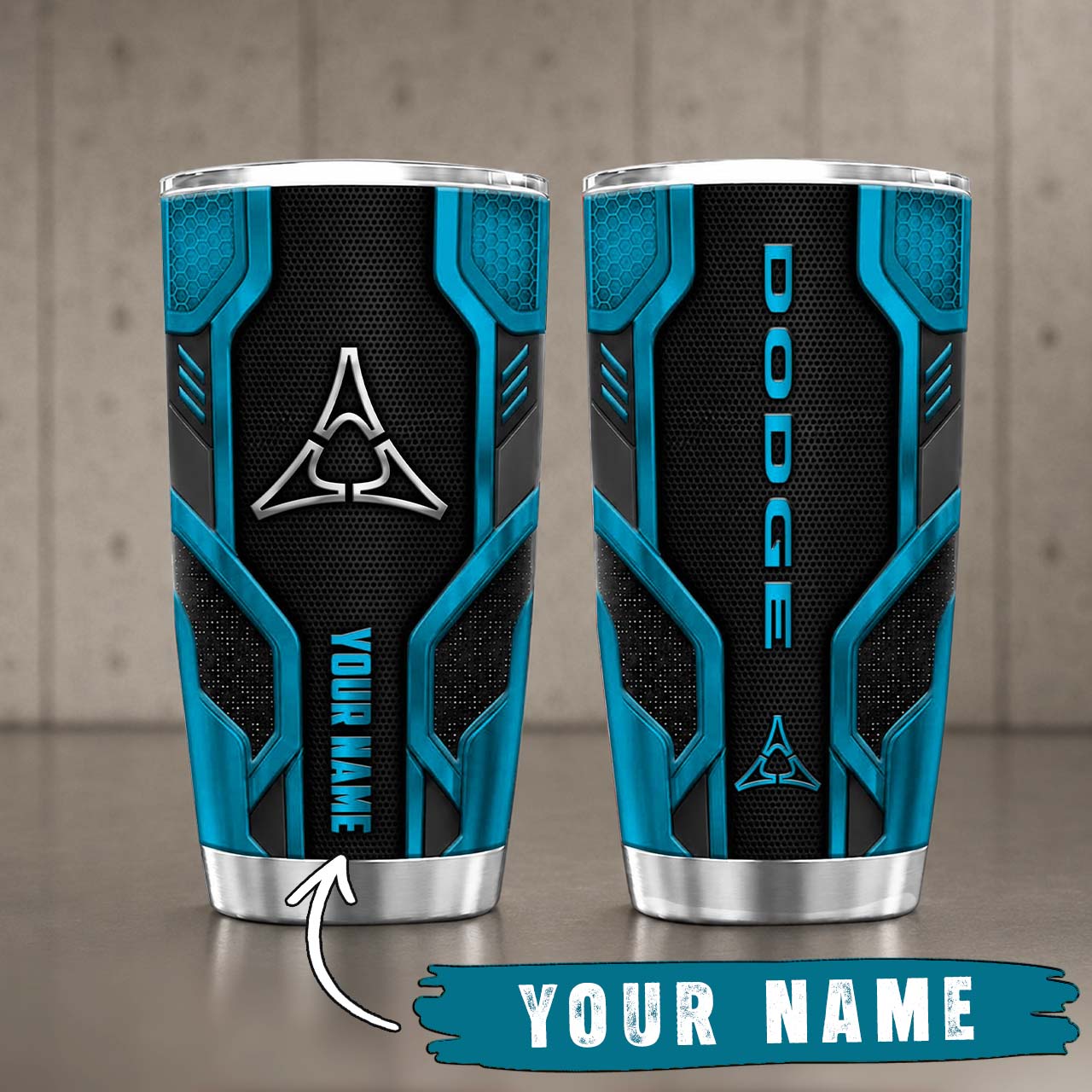 Gobelet Isotherme Dodge 20oz | Mug de Voyage Armure Carbone 3D – Image 3