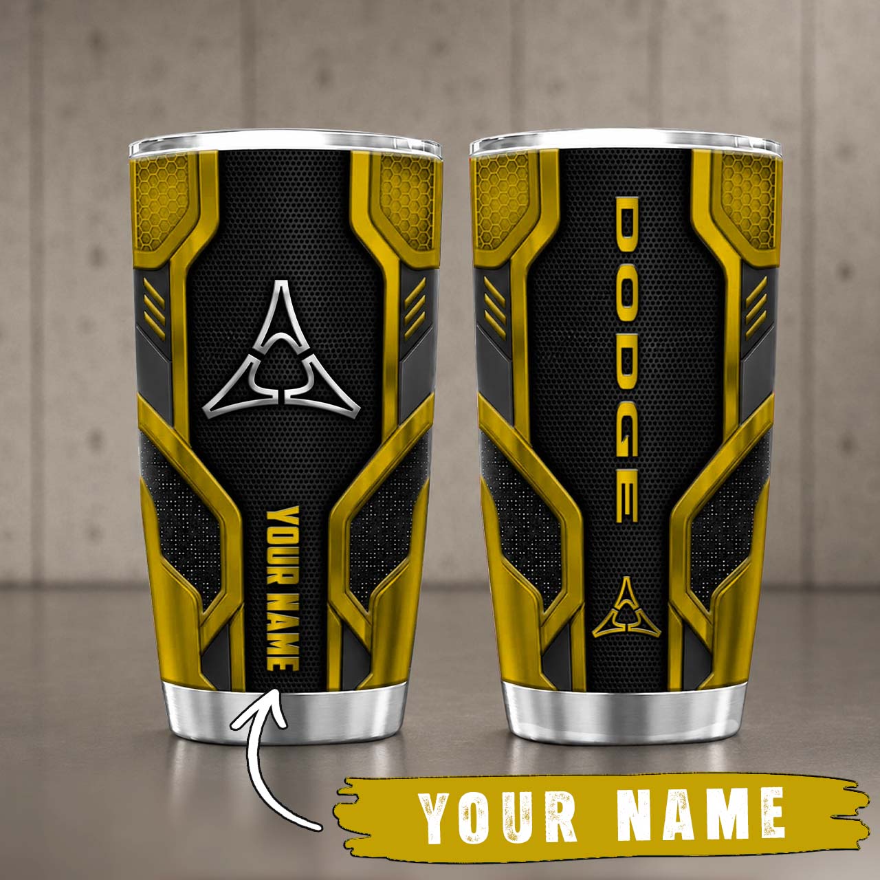 Gobelet Isotherme Dodge 20oz | Mug de Voyage Armure Carbone 3D – Image 2