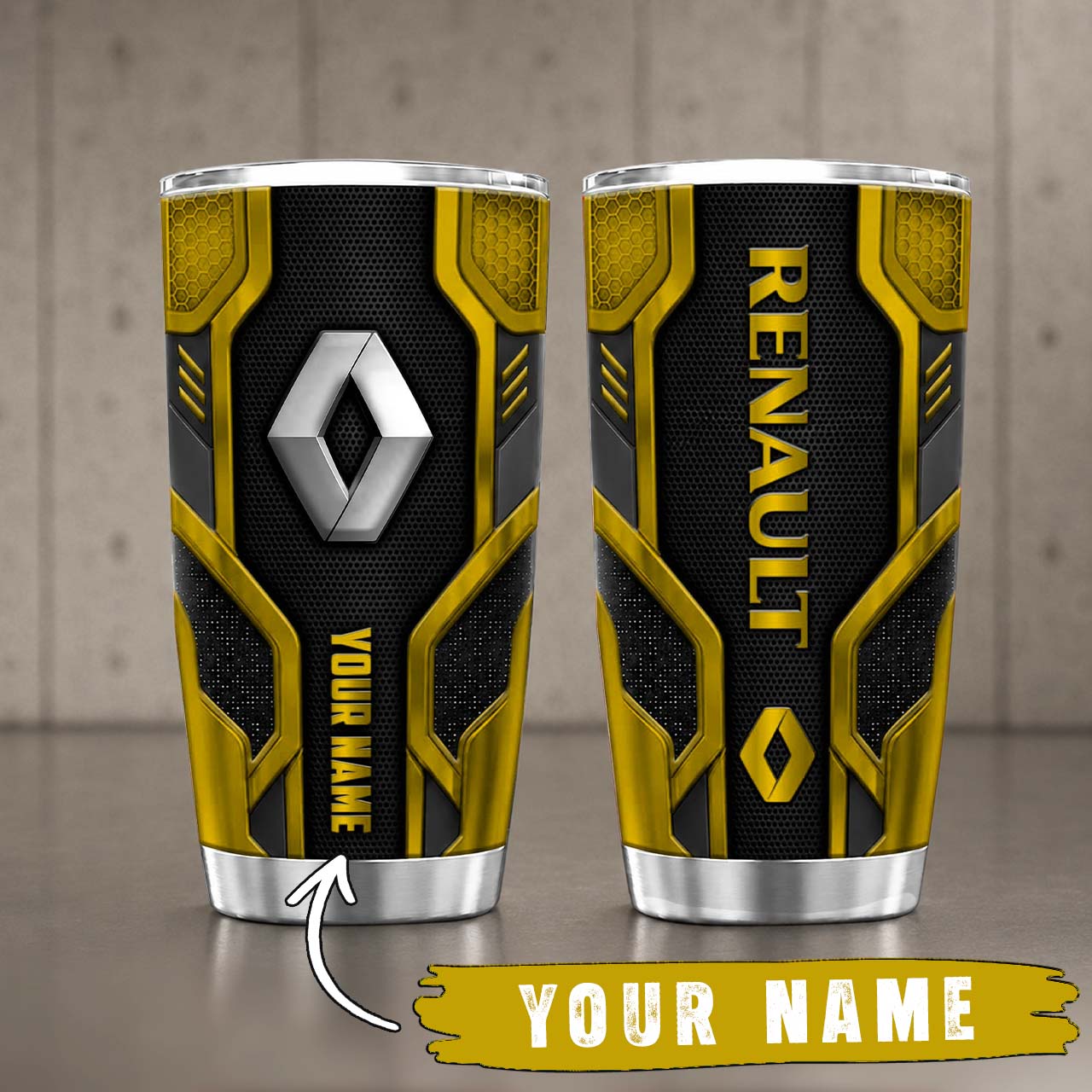 Gobelet Isotherme Renault Car 20oz | Mug de Voyage Armure Carbone 3D – Image 2