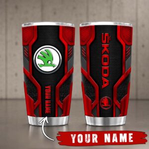 Gobelet Isotherme Skoda 20oz | Mug de Voyage Armure Carbone 3D