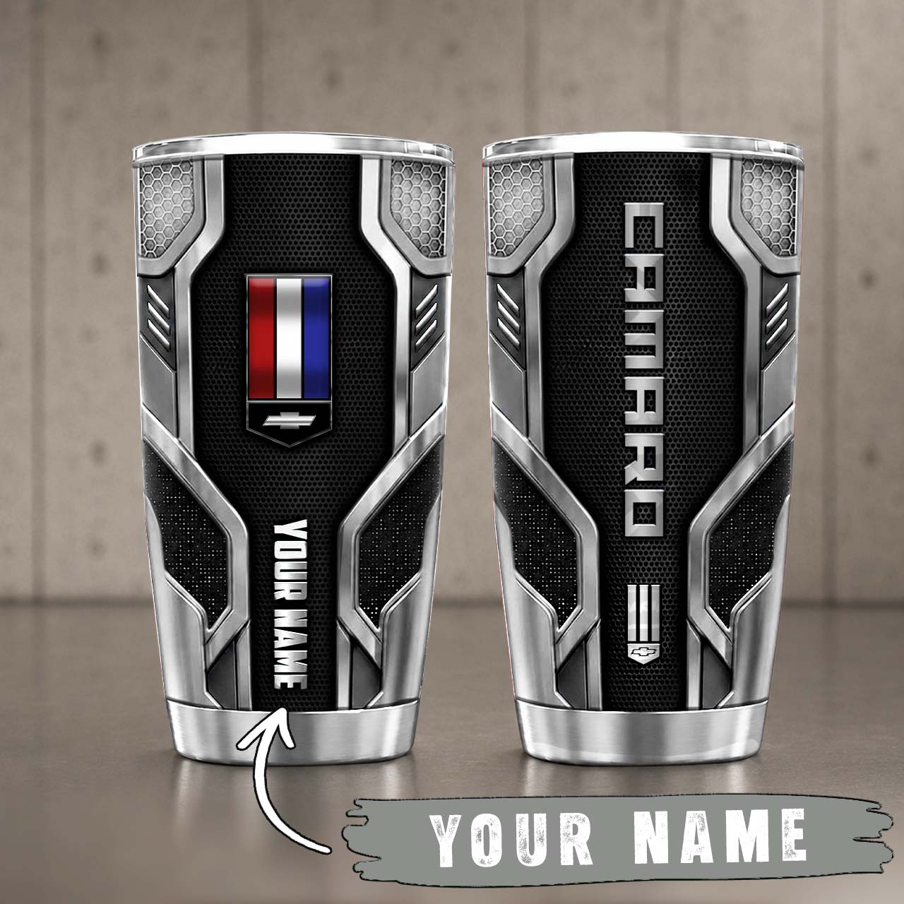 Gobelet Isotherme Camaro 20oz | Mug de Voyage Armure Carbone 3D – Image 6