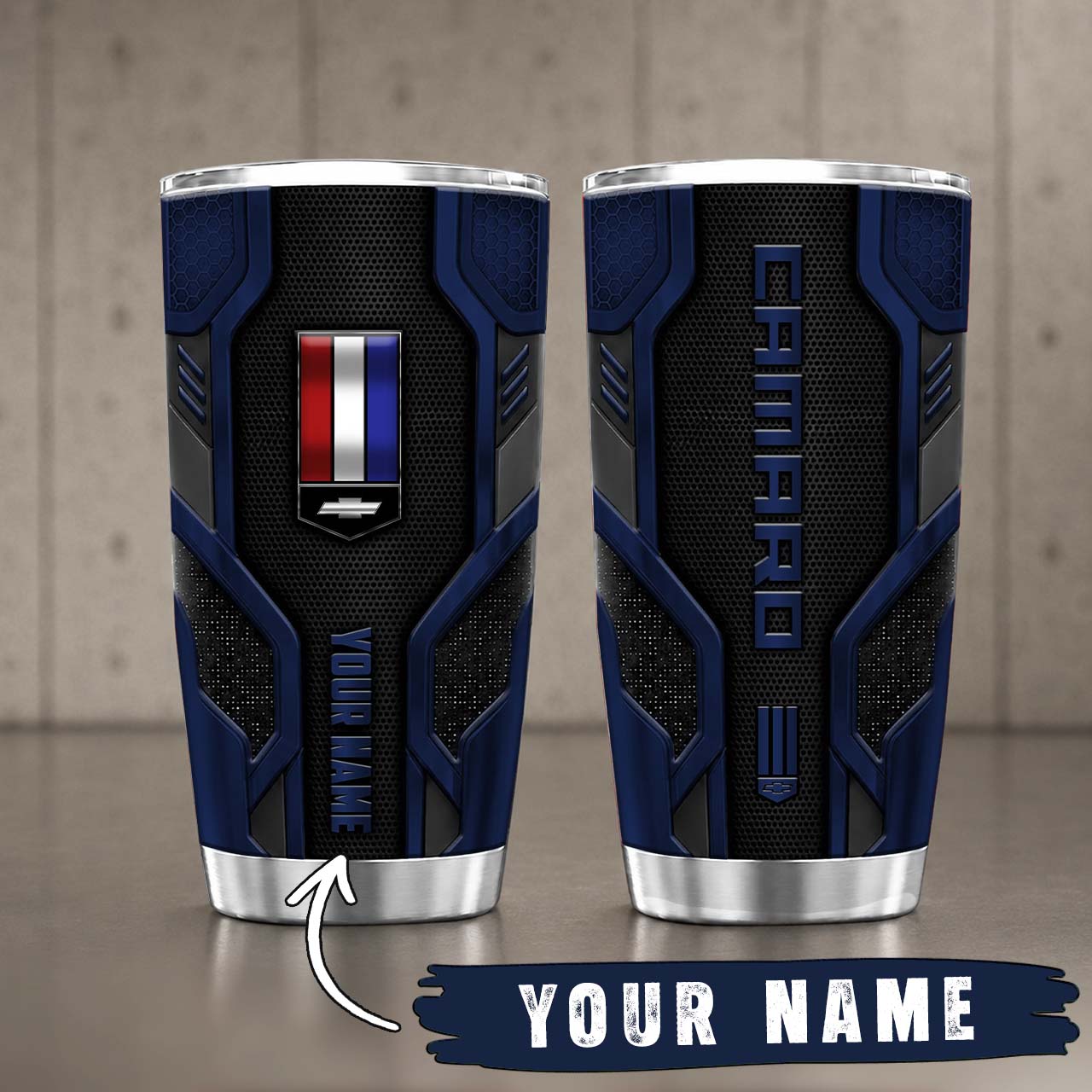 Gobelet Isotherme Camaro 20oz | Mug de Voyage Armure Carbone 3D – Image 5