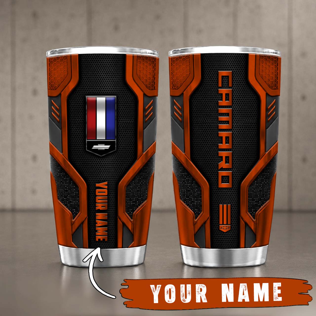 Gobelet Isotherme Camaro 20oz | Mug de Voyage Armure Carbone 3D – Image 4