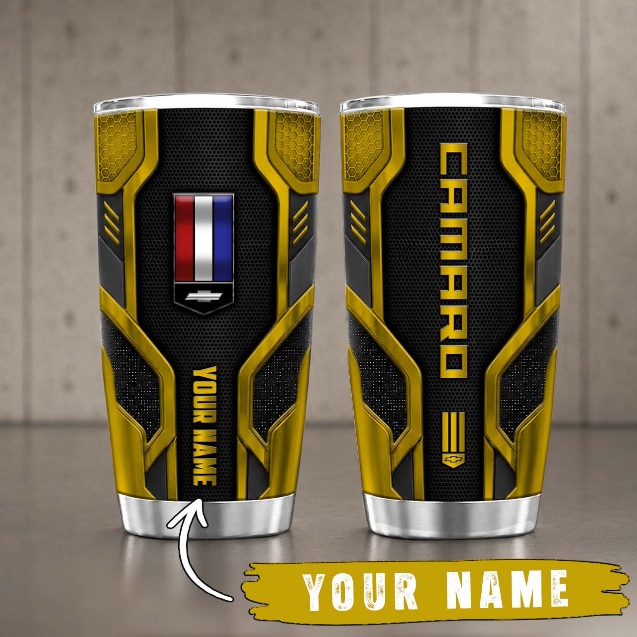 Gobelet Isotherme Camaro 20oz | Mug de Voyage Armure Carbone 3D – Image 2