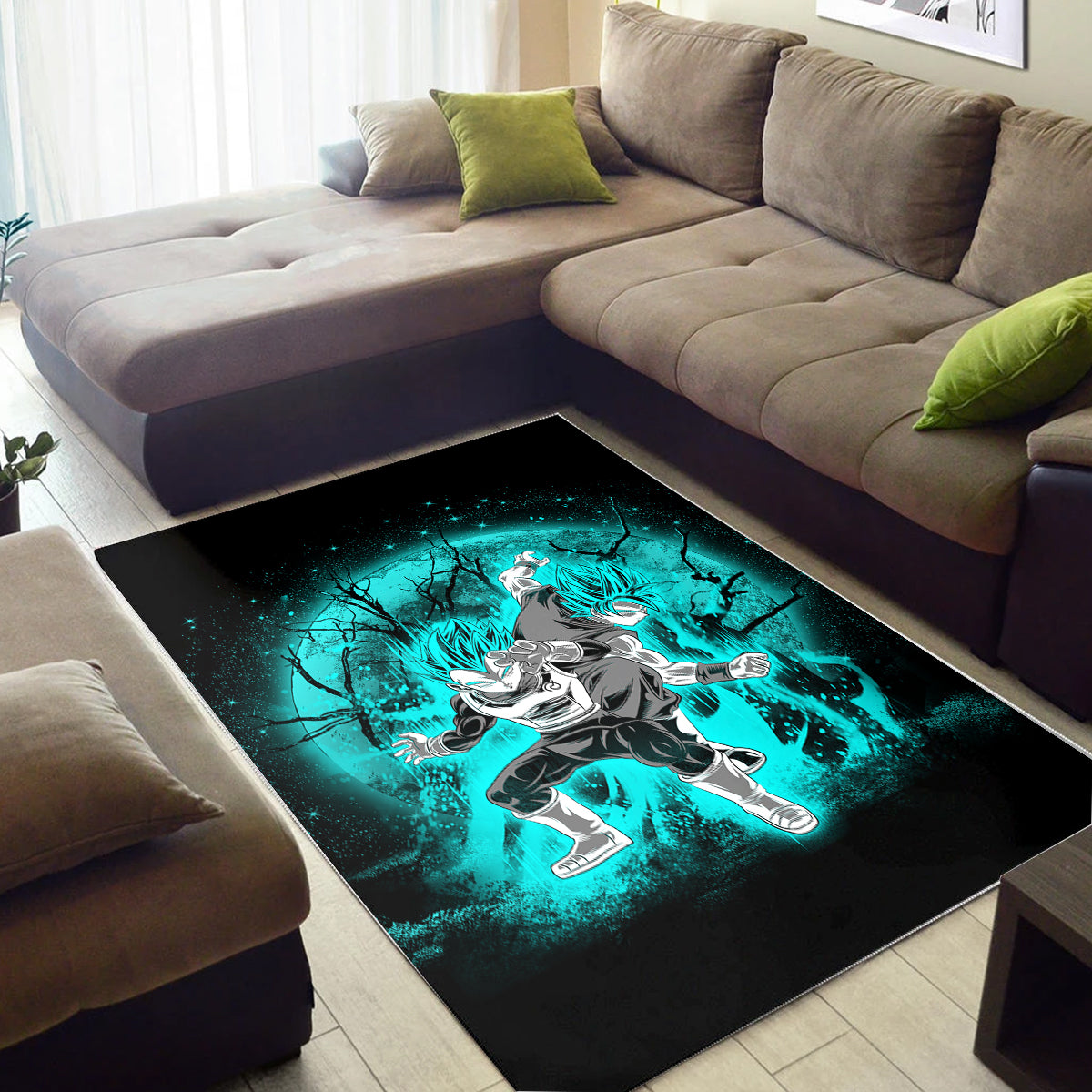 Tapis Goku Vegeta Moonlight Area Carpet Rug Home Decor Bedroom Living Room Decor – Image 3