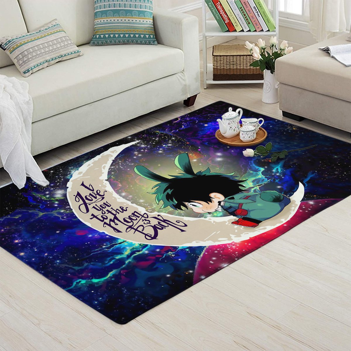Tapis Deku My Hero Academia AnimeLove You To The Moon Galaxy Carpet Rug Home Room Decor – Image 3