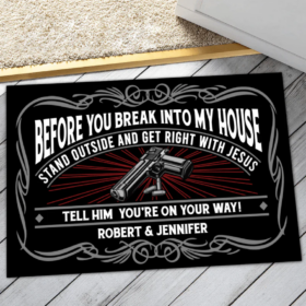 Tapis Before You Break Into My House Vetarian Doormat Home Decor