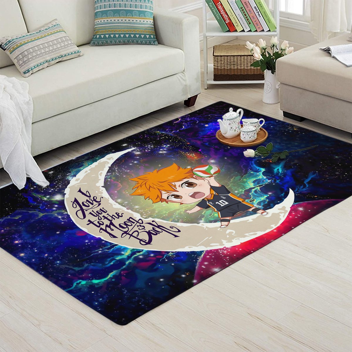 Tapis Hinata Haikyuu Love You To The Moon Galaxy Carpet Rug Home Room Decor – Image 3