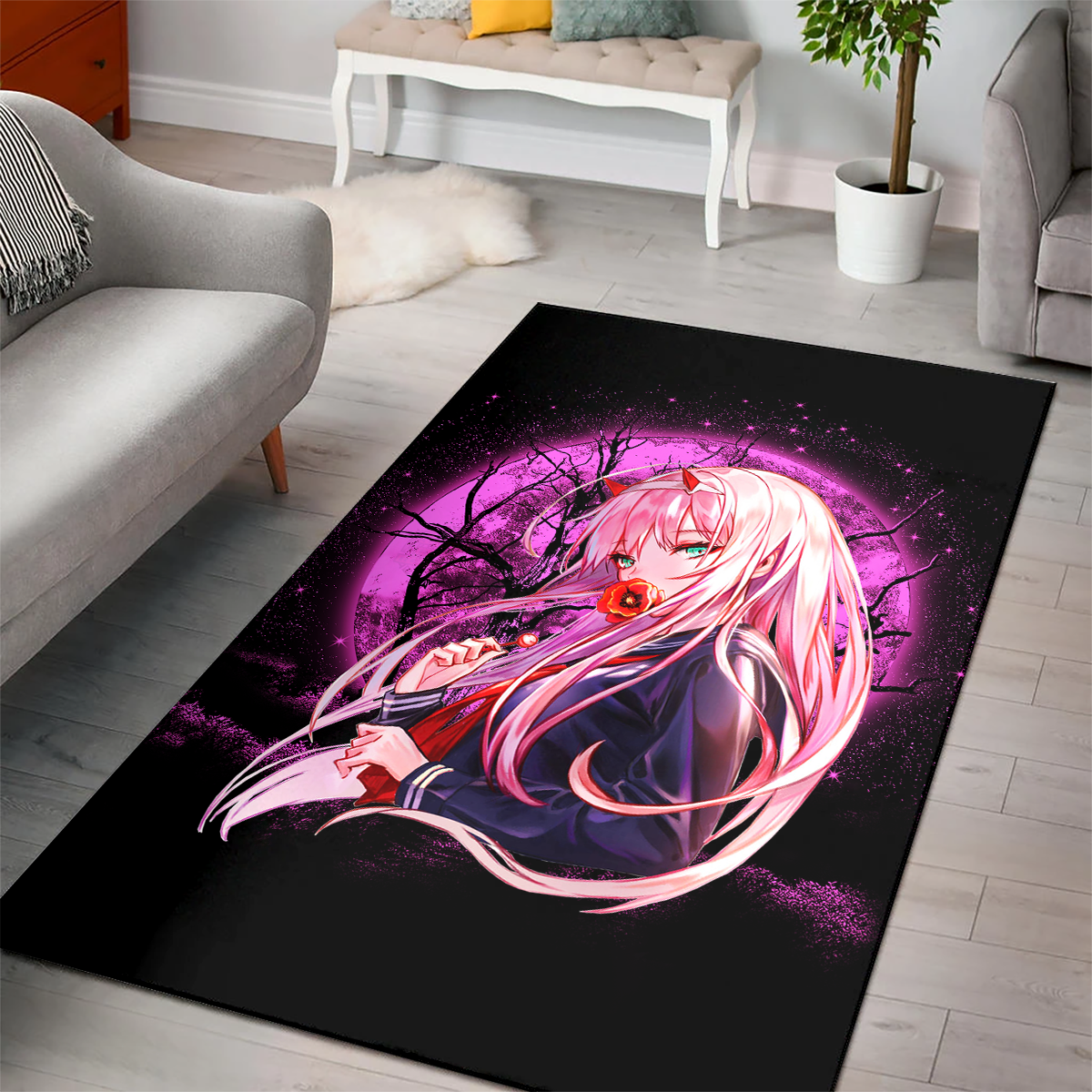 Tapis Zero Two Darling In The Franxx Moonlight Area Carpet Rug Home Decor Bedroom Living Room Decor – Image 3
