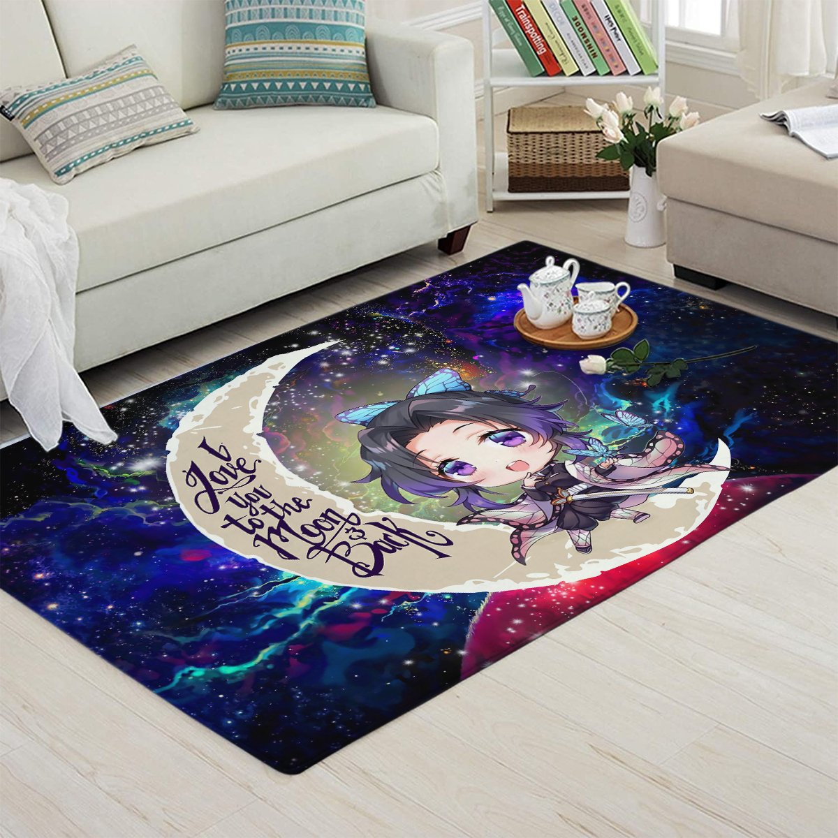 Tapis Shinobu demon slayer Love You To The Moon Carpet Rug Home Room Decor – Image 3