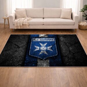 Alternative view of Tapis AJ Auxerre French Football Team Black Stone 08