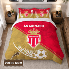 Housse de Couette Association Sportive de Monaco – Parure de Lit AS Monaco 3D Imprimé Supporter