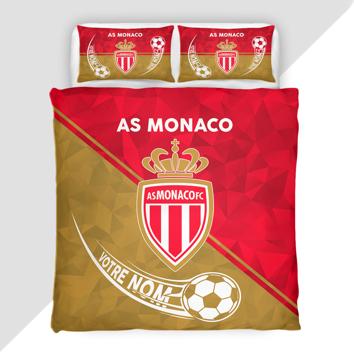 Housse de Couette Association Sportive de Monaco - Parure de Lit AS Monaco 3D Imprimé Supporter – Image 2