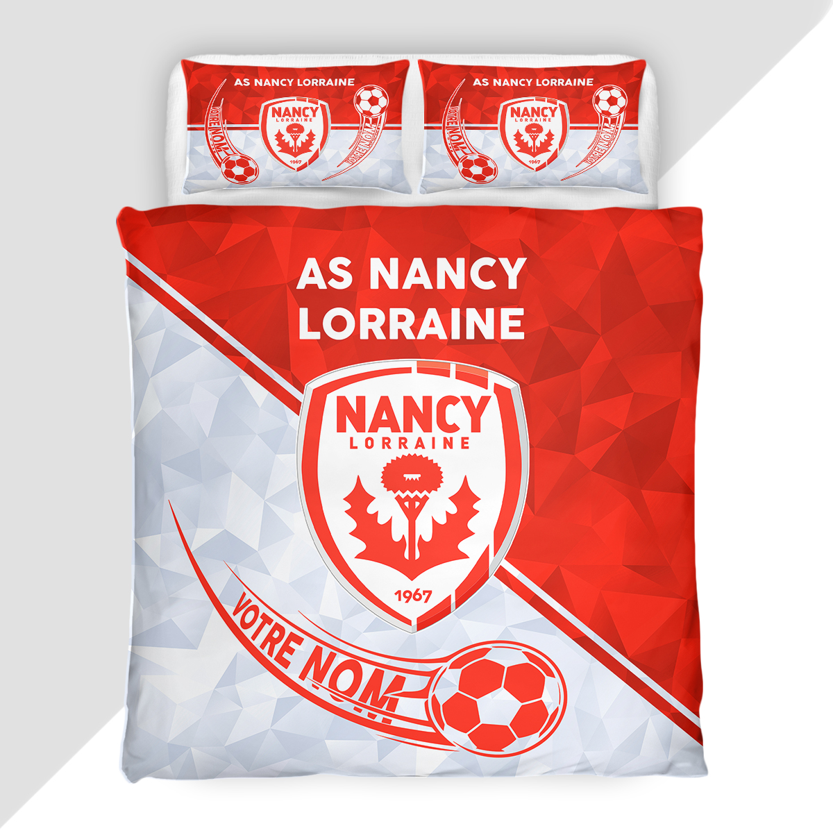 Housse de Couette Association Sportive Nancy-Lorraine - Parure de Lit ASNL 3D Imprimé Supporter – Image 2
