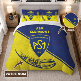 Housse de Couette ASM Clermont – Parure de Lit Rugby 3D Imprimé Supporter