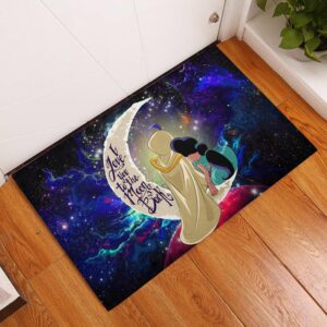 Alternative view of Tapis Aladin Couple Love You To The Moon Galaxy Back Doormat Home Decor
