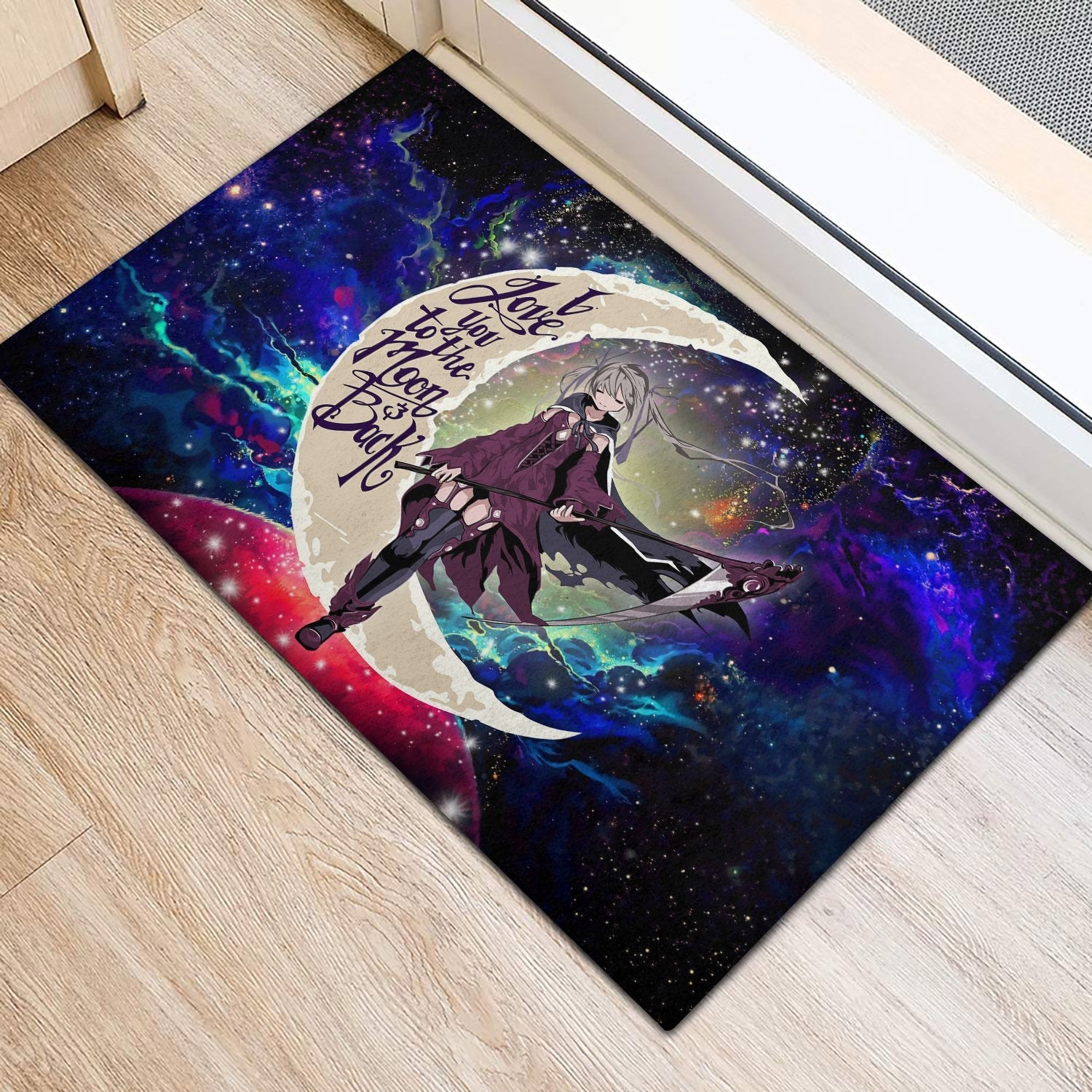 Tapis Anime Girl Soul Eater Love You To The Moon Galaxy Back Doormat Home Decor – Image 3